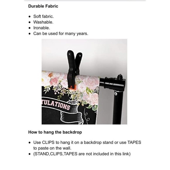 Allenjoy 5X7Ft Graduation Backdrop Congrats of Class Grad Floral Backgraund - Picture 6 of 7